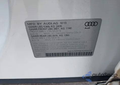 2014 Audi Q5 2.0T Premium из США, поврежденный, VIN WA1LFAFP8EA045477